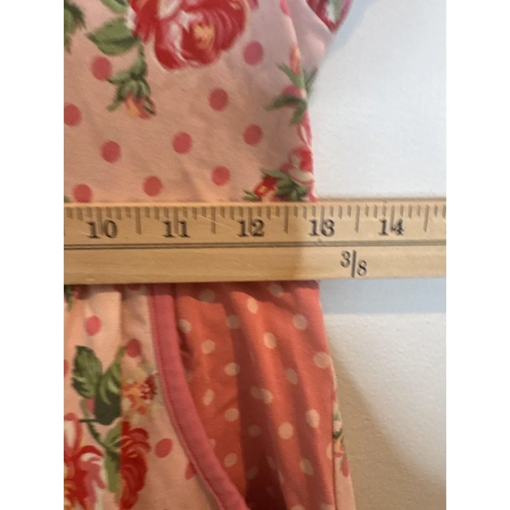 Matilda Jane Dress Girls 8 Pink Floral Polka Dot Short Sleeve Pockets Knit